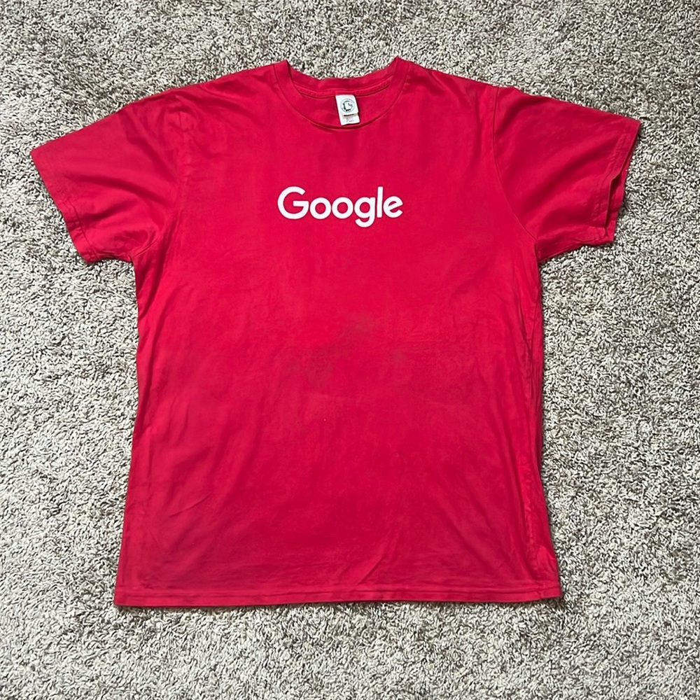 Vintage US Blanks Google Alphabet Red Shirt Mens Size XL